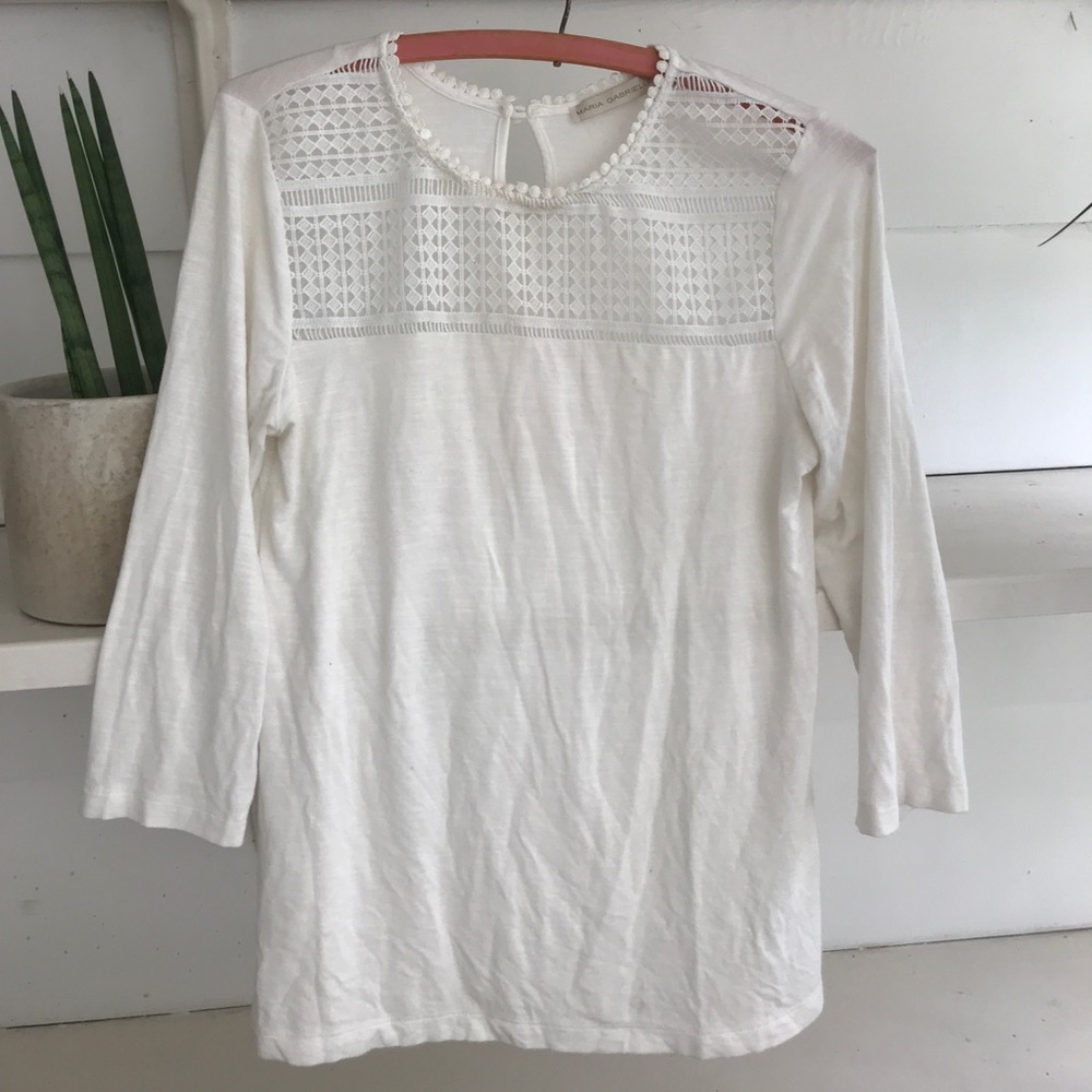 Crochet top white shirt